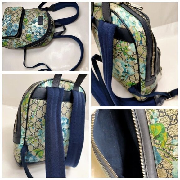 Gucci BackPack Bag Navy Blue PVC 880-061225 - Picture 7 of 13